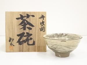 JAPANESE TEA CEREMONY / TANBA WARE BRUSH MARKS TEA BOWL / CHAWAN 
